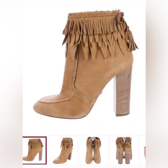 Aquazzura Tiger Lilly Suede Fringe Boots! - Picture 2 of 6